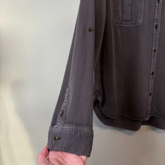 American Eagle  Button Down Top Grunge Soft Grunge 90s Vibe Gray Women's Size M - Picture 5 of 10